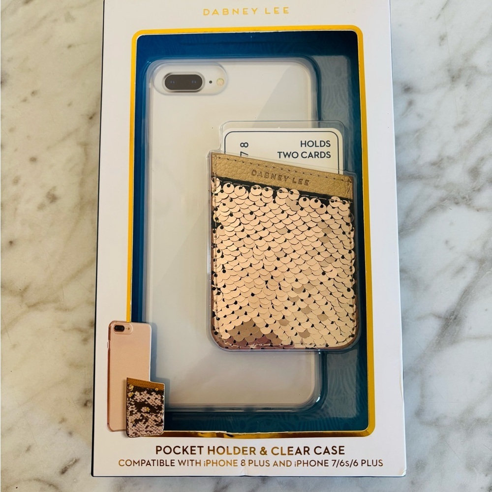 Dabney Lee Sequin Pocket Holder Clear Case Compatible With IPhone 7/6s/6 New